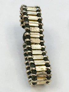 Bracciale largo con perline di zinco dorato / vari colori