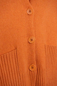 Cardigan con bottoni e tasche / Orange becco d'oca